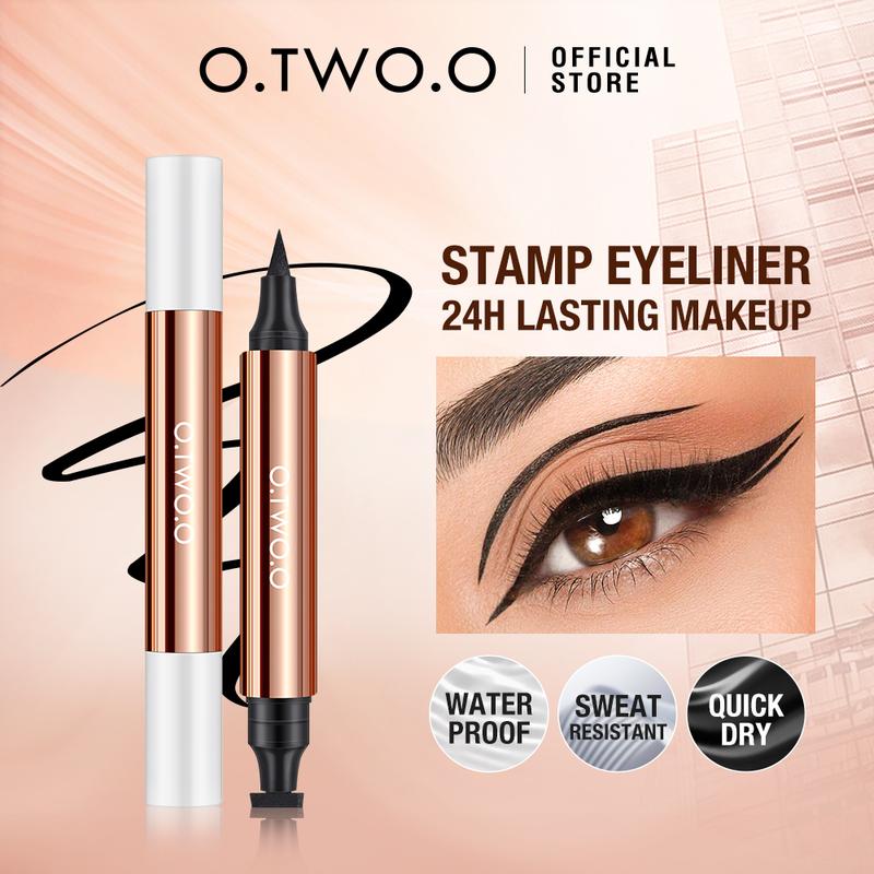 【LIVE O.TWO.O Bút Kẻ Mắt Tem  Bút Kẻ Mắt 2 Trong 1 Màu Đen Hai Đầu Bút Chì Kẻ Mắt Không Thấm Nước Trang Điểm Mắt Bút Kẻ Mắt Tem Sản Phẩm Trực Tiếp 