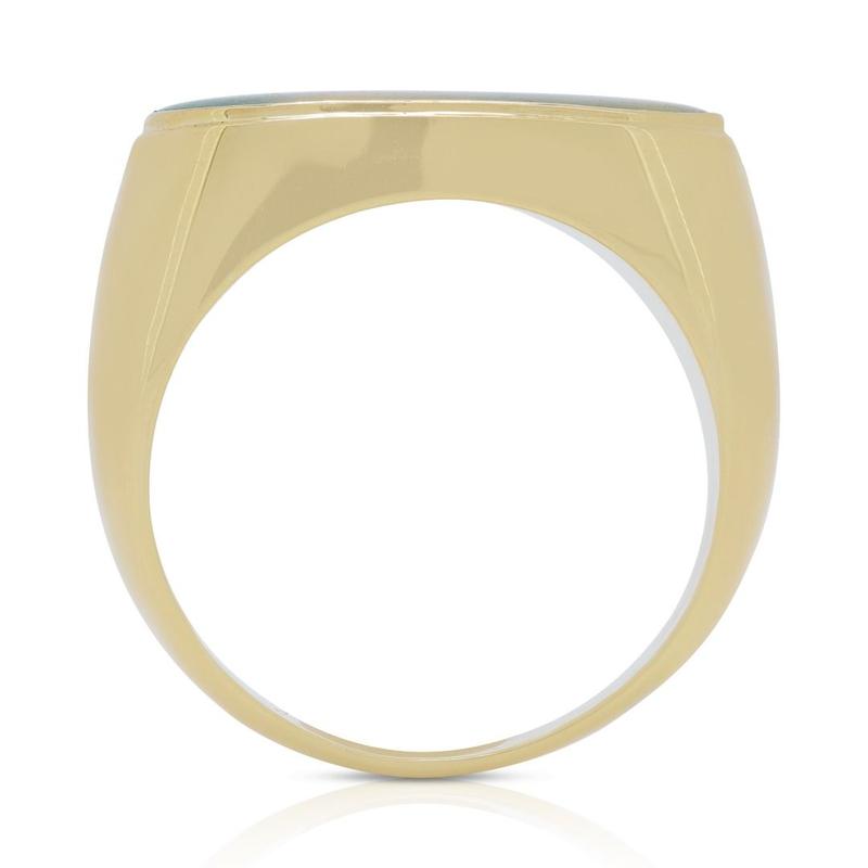 Charming 14K Yellow Gold Jade Ring with 0.50ct Stone 5