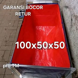 terpal kolam ikan 100X50X50 A3  dengan ring pengikat garansi bocor retur