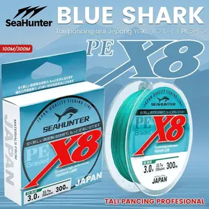 [OFFICIAL] SeaHunter Senar Pancing Blue Shark PE X8 300m/150m/100m, Tahan Aus, Anti Kusut, Halus Lembut, Bahan Jepang, Cocok untuk Memancing Di Laut, Lure Reel - Ikan
