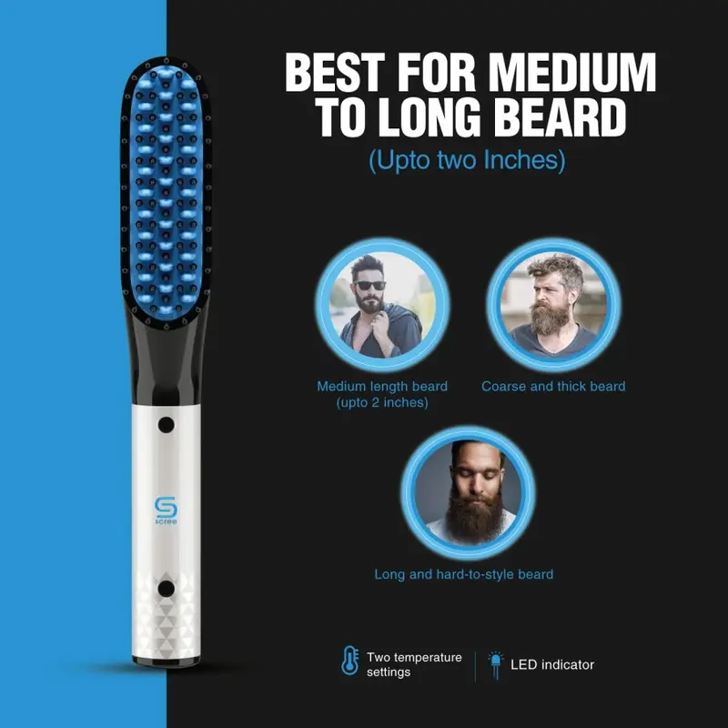 Sisir Pelurus Rambut Pria New Hair Beard Straightener Brush Catok Sisir Pelurus Catokan Rambut 8