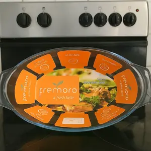FREMORO Loyang baking Oval 0.7 L / Loyang Kaca / Loyang Baking / Oval Dish / Oven Safe / Kitchenware