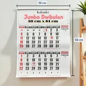 Kalender Jumbo Dwibulan 2026 Kalender Dinding Kerja Angka