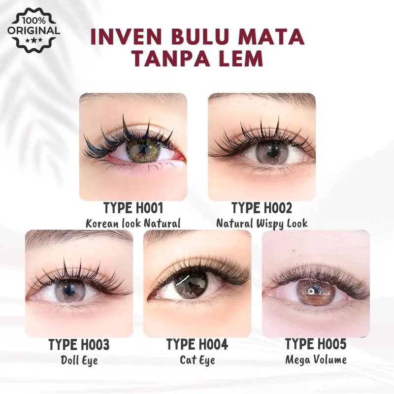 {BULUMATA TANPA LEM } H001 ( INVEN bulu mata tanpa lem) extension extensions lembut ringan di mata korean look Eyelash 4