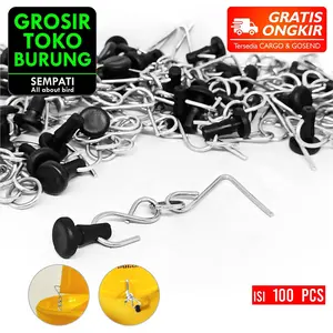 SEMPATI GROSIR Rantai Kawat Pengait Tempat Pakan Ayam Ternak Isi 100 Pcs Cantolan Mangkok Piring Bawah Wadah Ransum Besi Gantungan Kancing Sambungan Ember Tong Pakan Ayam Hang Clip Medion