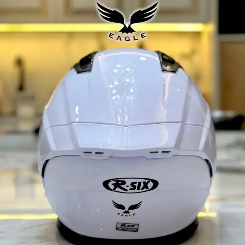 Helm R-Six EAGLE Paket Ganteng Kaca Silver - Original Motorcycle helm halfface, Ukuran M/L/XL half face keren helmsni 2