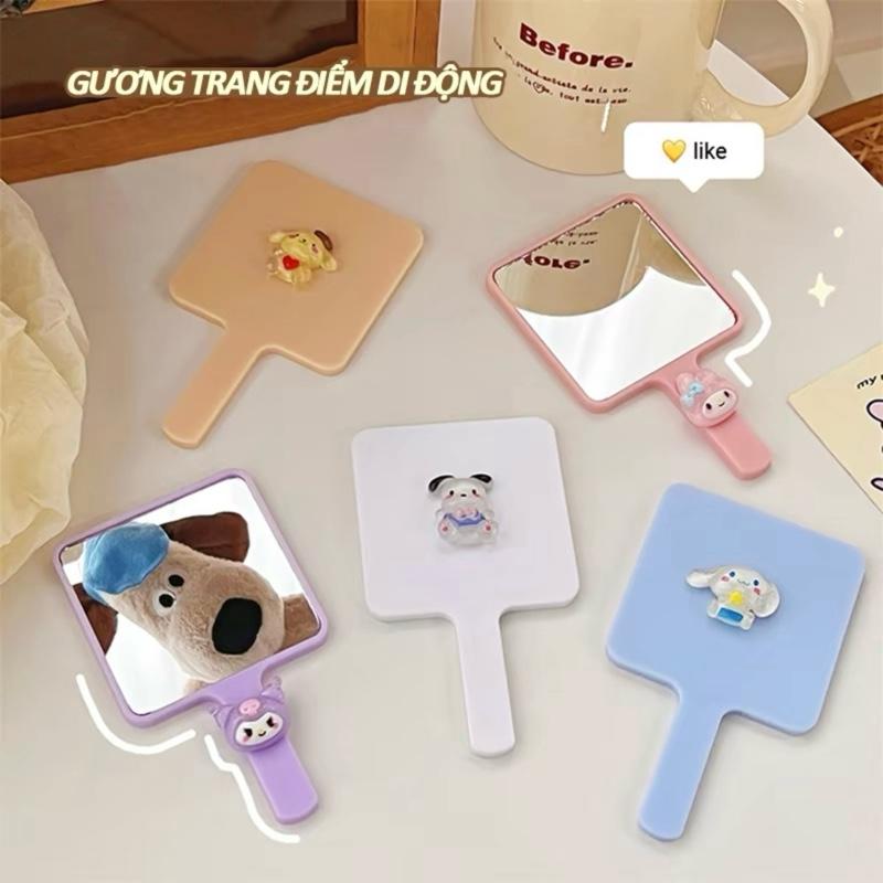 Gương Cầm Tay Mini Trang Điểm Dễ Thương Gương Soi Nhỏ Gọn Độ Nét Cao Tiện Lợi Mang Theo Với Thiết Kế Dáng Đáng Yêu