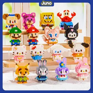Juno Bricks Nano Block Kartun Mini Bricks DIY Mainan Balok Susun Edukasi 3D Puzzle Brick Hadiah ABS Non-Toxic untuk Anak Umur 14 Tahun Ke Atas Banyak Model Karakter Kartun Cocok Sebagai Hadiah
