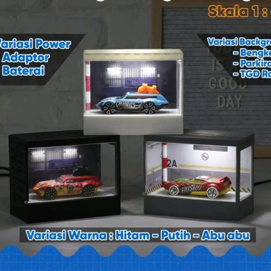 Display Hotwheels Akrilik Premium + Lampu