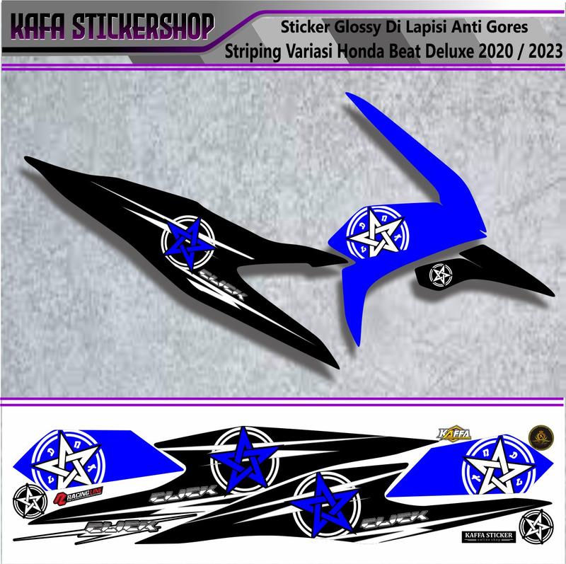 Striping Tranparan honda beat deluxe sticker motif simple polet bintang styles 3