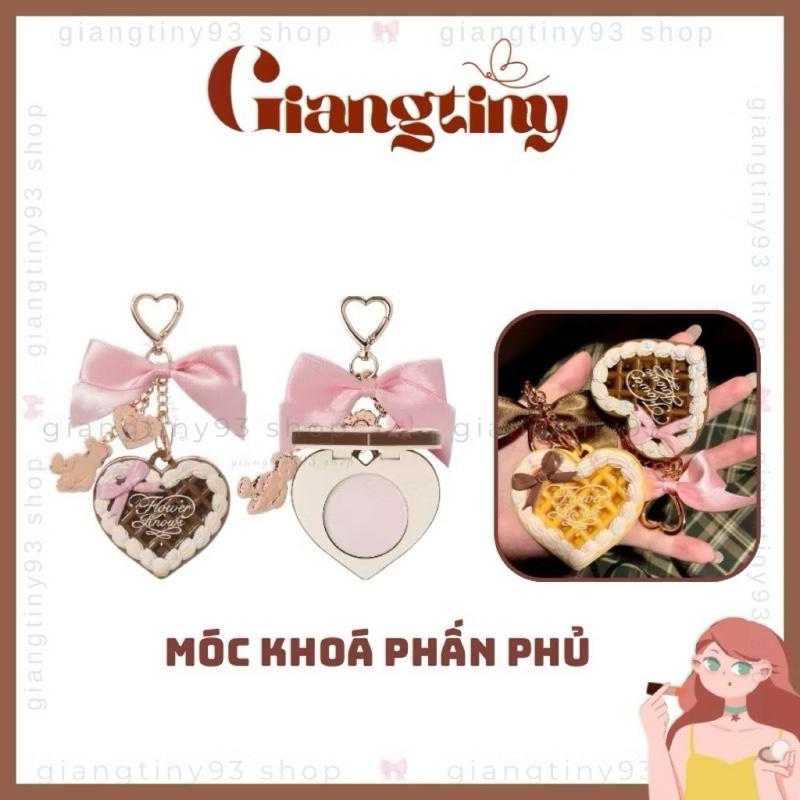   Sẵn  Flower Knows Hoa Biết BST Sweetie Bear Bánh Gấu phấn phủ mini kèm móc khoá 