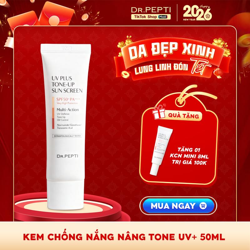  Kem Chống Nắng Dr.Pepti UV Plus Tone Up Và Moist-up SPF 50+ PA++++ Phổ Rộng Nâng Tone Da Bảo Vệ Làn Da Làm Dịu Da 50ml 