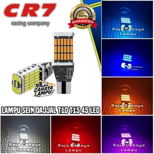 Lampu Sein Dajjal T10 T15 W16W CP43 Canbus Senja 45 Titik LED Super Bright Senja Dajjal Sein Motor