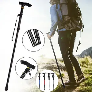 【Pengiriman cepat 12 jam】Tongkat berkemah hiking tongkat berjalan tongkat teleskopik hiking tongkat lipat tongkat berjalan netral Tongkat Lansia Tongkat Lansia Paduan Aluminium Tongkat Alpenstock Pendaki Trekking Pole Lurus Tracking Hikking
