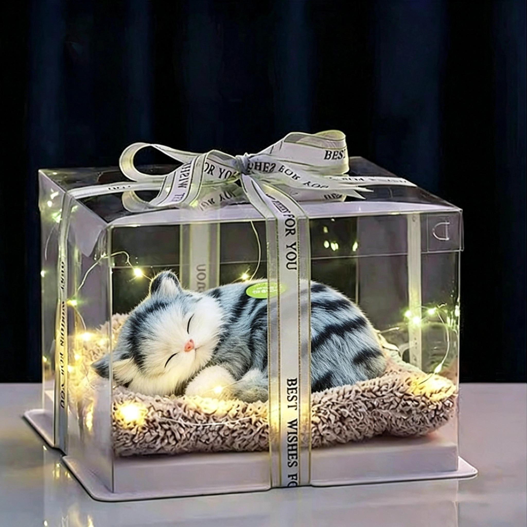 Boneka Kucing Meong Interaktif | Sentuhan & Bunyi Nyata | Dekorasi Meja Kerja