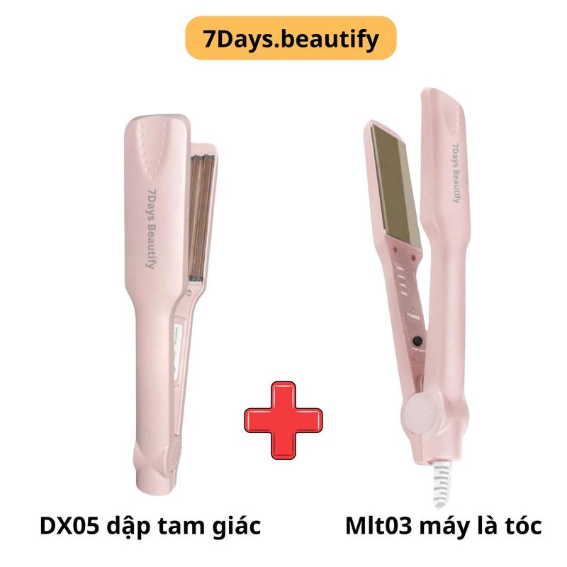  Combo 2 Máy dập xù + Máy ép tóc hoặc Máy uốn duỗi 2in1 + máy uốn tóc trục 28mm Tóc Xinh mới 