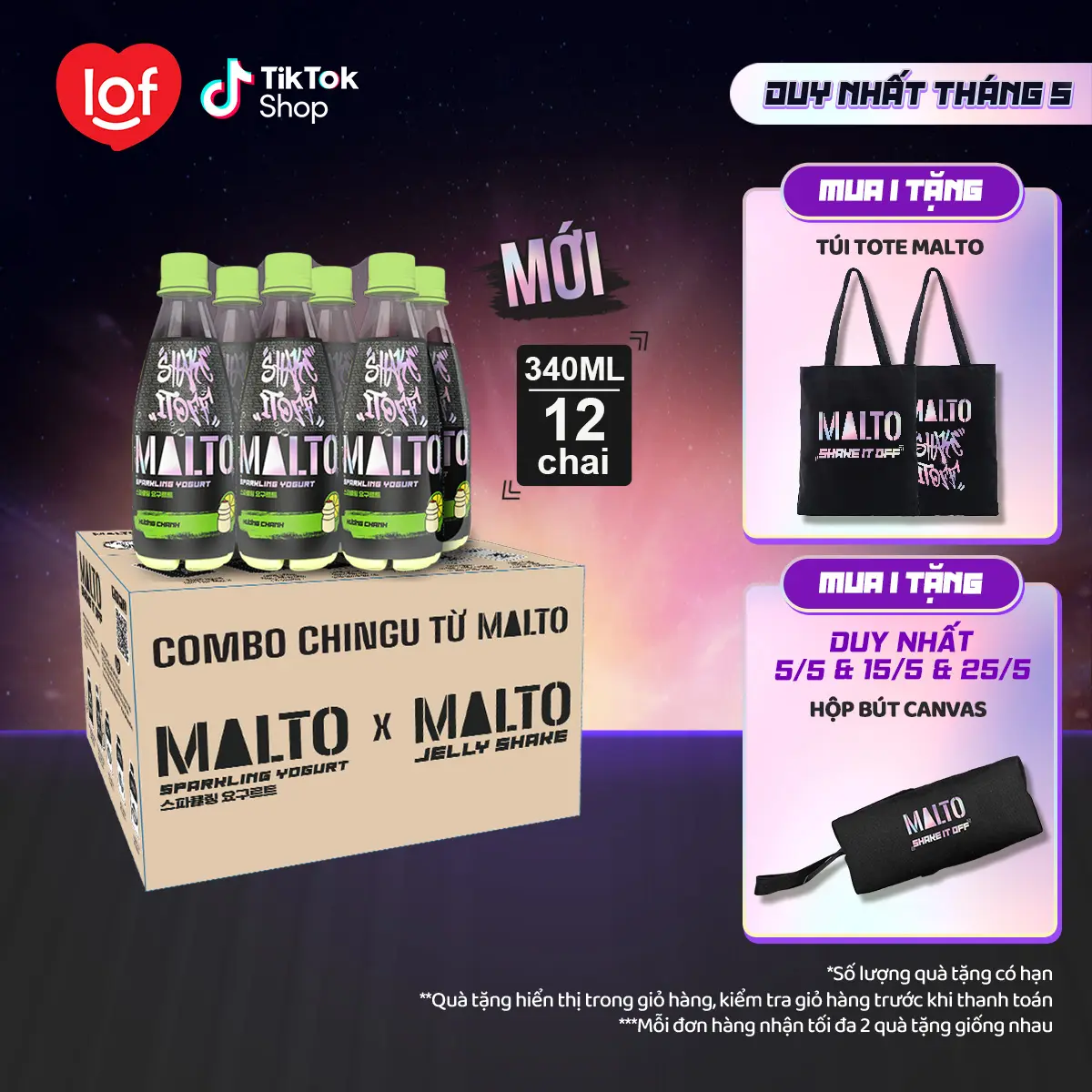 [NEW] MALTO Sữa chua có ga Malto Shake It Off  hương chanh thùng 12 chai x 340ml-LS