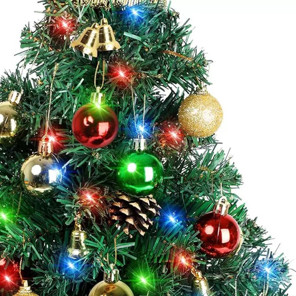 Cuna Feliz Home Paket Pohon Natal Mini Meja 60cm – Hiasan Natal Berkilau, Lampu Natal & Hadiah Natal Sinterklas