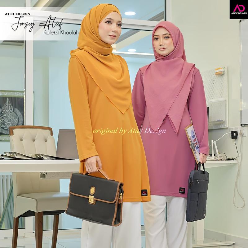 JERSEY ATIEF (1) ATIEF DESIGN Signature Series: - T-Shirt Jersey Muslimah Premium High Quality | Elegan & Selesa untuk Wanita Moden | Baju Muslimah sesuai untuk daily wear dan bersukan, ada pocket S to 3XL (3 HELAI RM100)