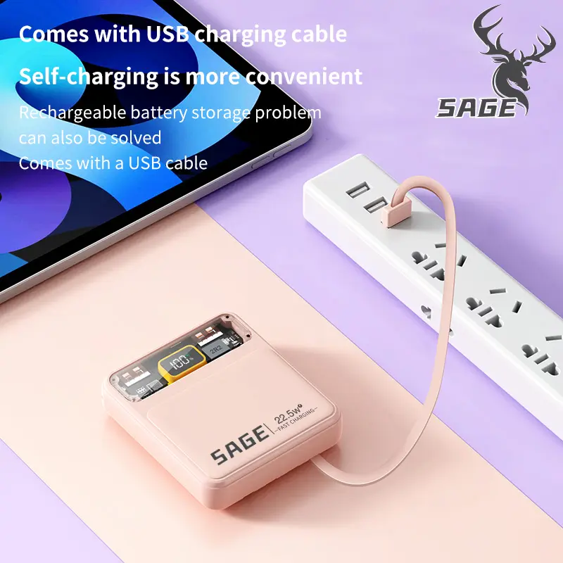 Power Bank PB-501A 10000mAh Dual Input Port Type C & Micro USB Garansi Original Resmi powerbank 10000 mah With LED