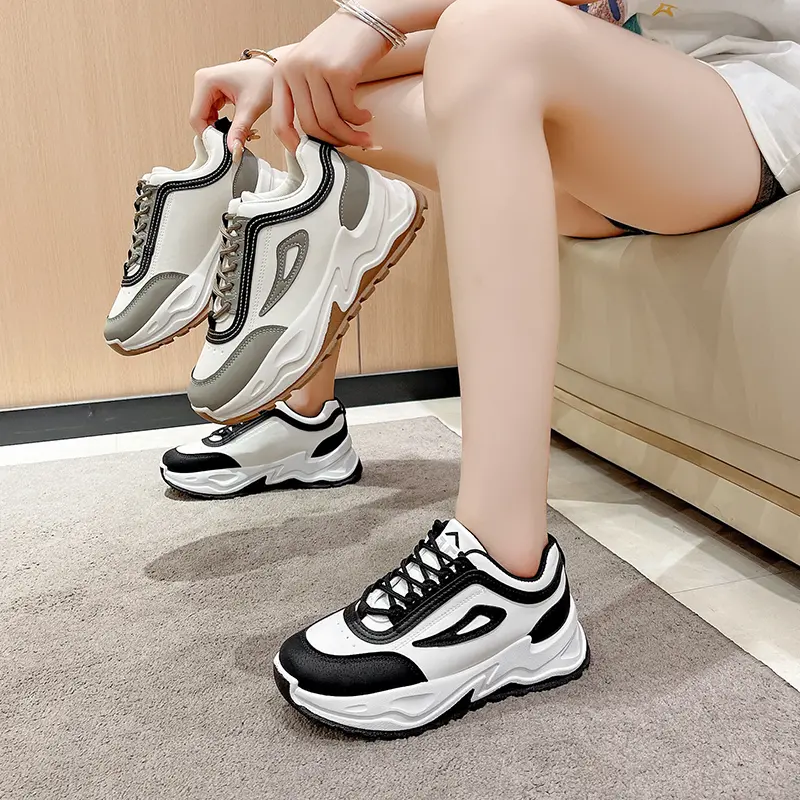 TUTA Shiyeon Sepatu Sneakers Wanita Putih Sport Kasual Cream 604 Karet Shoes Casual 6