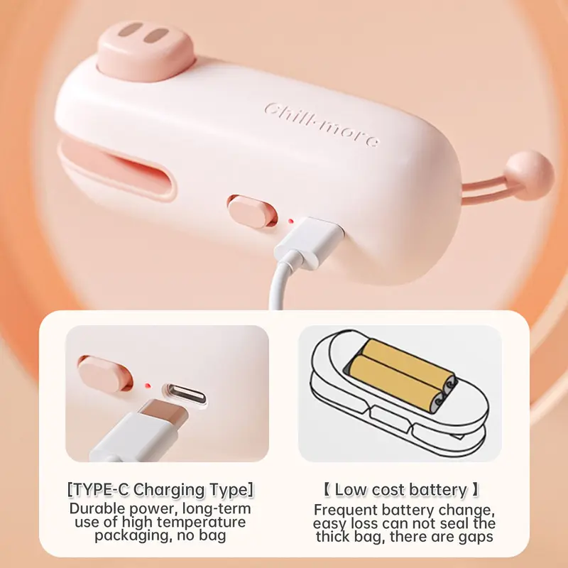 Máy niêm phong túi nhiệt Cầm Tay mini, Máy niêm phong túi thực phẩm, con dấu dính tiện dụng, cho thực phẩm ăn nhẹ, phụ kiện nhà bếp 2