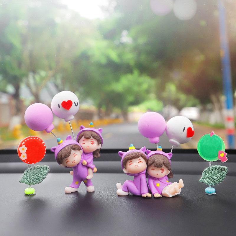 1 set/new interior decoration car omaments,cute center console decorations, girls' couple accessories, office home ornaments, send nano double sided tape 3