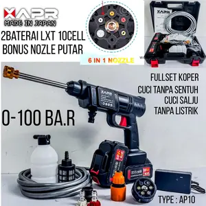 APR RAJA STEAM CORDLESS JET CLEANER TYPE AP10+ 2 BATERAI 88V LXT 10CELL CUCI MOTOR MOBIL AC TAMAN KARPET DLL