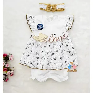 [M-016]  Baju Bayi Perempuan/Dress Bayi Perempuan Planet Kids cantik  0-6 bln
