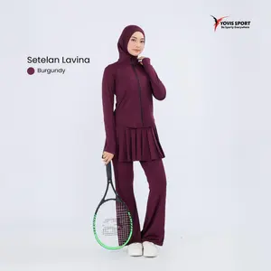 Setelan olahraga wanita berhijab / Baju olahraga wanita / Lavina Sport Set 4-in-1 FREE HIJAB by Yovis Sport