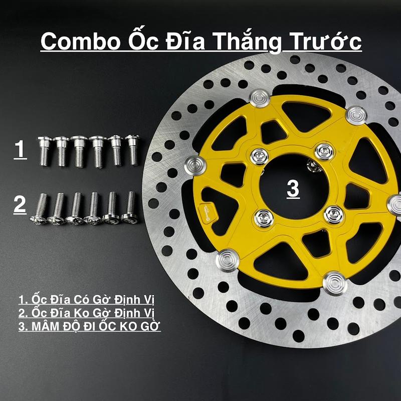 Bộ Ốc Đĩa Thắng Trước Inox 304 Lắp Cho Nhiều Dòng Xe Đĩa Zin Và Đĩa Kiểng (6mm-8mm)