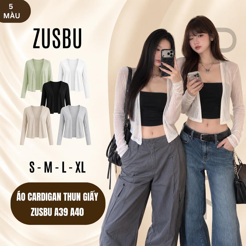 Áo Cardigan Nữ Mỏng Nhẹ Form Suông Không Cúc Dáng Dài Và Ngắn Dễ Phối Đi Học Đi Làm A39/A40 ZUSBU
