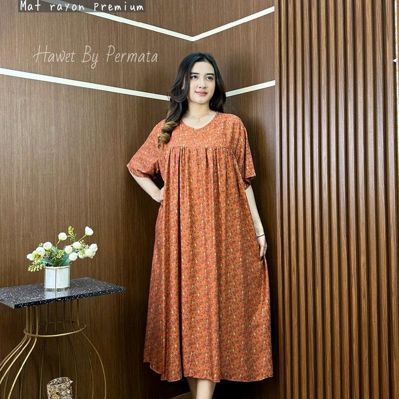 Middi Dres Delisa Wanita   Material Bahan Rayon Premium ( adem,halus,bahan jatuh jadi menyesuaikan bentuk tubuh   Detail Size ALL SIZE 2
