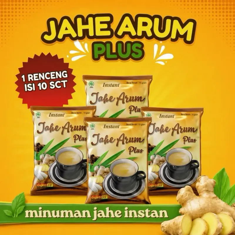Jahe Arum Plus Minuman Jahe Instan 1 Renceng Isi 10 SCT untuk Kesehatan Anda