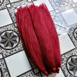 Rambut Sambung Cemara Warna merah maron Polos Panjang 80cm