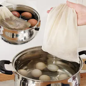 F797 Kantong Saringan Rempah Bumbu Herbal Obat - Kantong Teh Celup Serut Tali 8x10cm 10x15cm 20x25cm Bahan Kain Tali Serut Cocok Untuk Merebus Bumbu Dan Saringan Susu Kacang Almond Kedelai Dan Membuat Sari Kacang Hijau