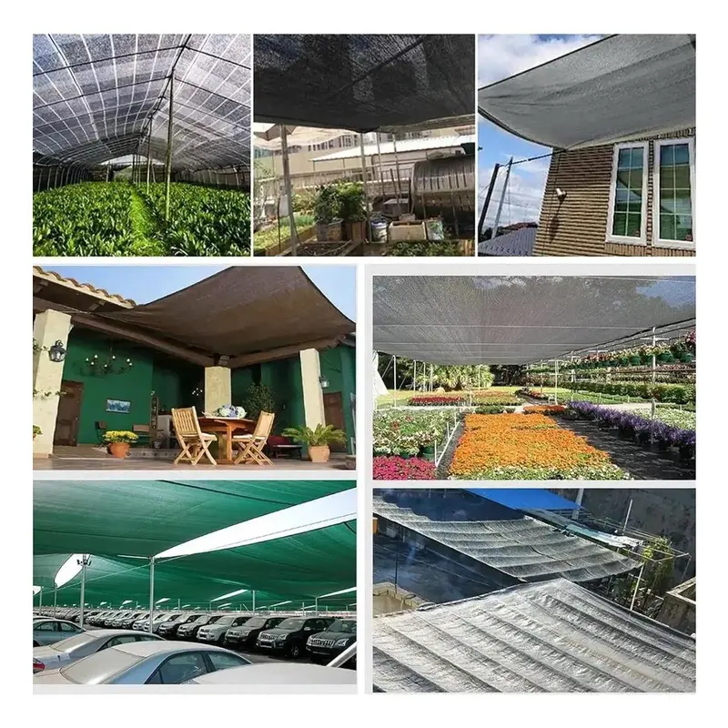 Malla Sombra 6x4m 98% Bloqueo UV – Tela Resistente con Ojales y Cuerda – Para Jardín, Patio, Estacionamiento – Negro - Foto 7