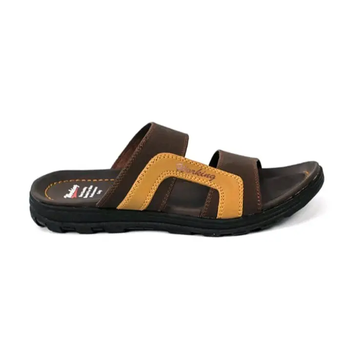 Sandal Pria Kulit Slop Jepit  Sendal Kasual Kerja Liburan Santai Cowok Working W 01 Size 39-43 2