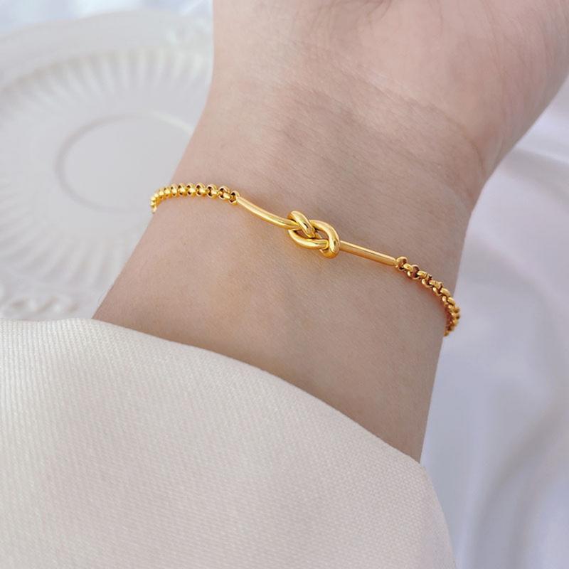 Product Introduction of 【 48 Styles】 Titanium Steel Gold Bracelet ,  Not Fade Bracelet for Women Stainless Bracelet Rose Gold Accessories 29