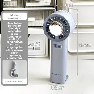 Pendinginan 16 derajat Kipas Angin Mini Portable High-speed Mini Kipas Tangan 16500RPM Dapat dilipat 100 Gear Wind Digital
