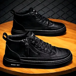 Sepatu Sneaker Import Boots Pria SENSE Model Terbaru - Hitam, Trendy Tripel Jahitan Lentur Elastis shoes Kerja