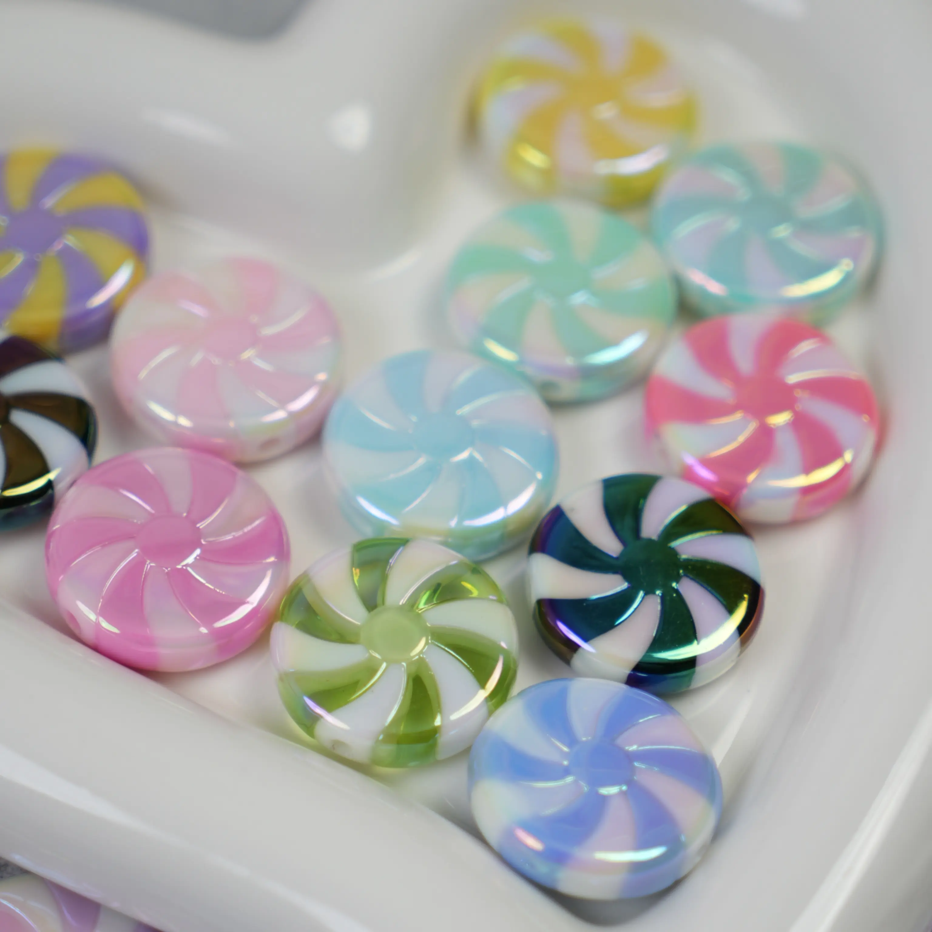 Acrylic twist spiral lollipop diy handmade beaded jewelry Mobile phone chain earrings bracelet Necklace accessories