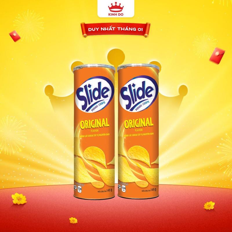 Combo 2 Lon Bánh Lát Snack Khoai Tây Slide 145g