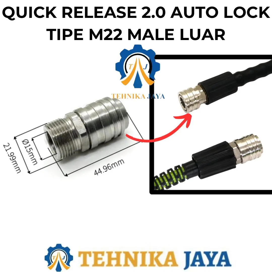 Quick Release 2.0 Auto Lock M22 Konektor Steam Jet Cleaner Pressure Washer