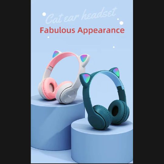P47M Headphone Headset Bluetooth Gaming Cat Ears Wireless Bluetooth RGB Led Light Super Bass Stereo Bando Headset Gaming P47M Headphone Headset Bluetooth Gaming Cat Ears Wireless Bluetooth RGB Led Light Super Bass Stereo Bando Headset Gaming