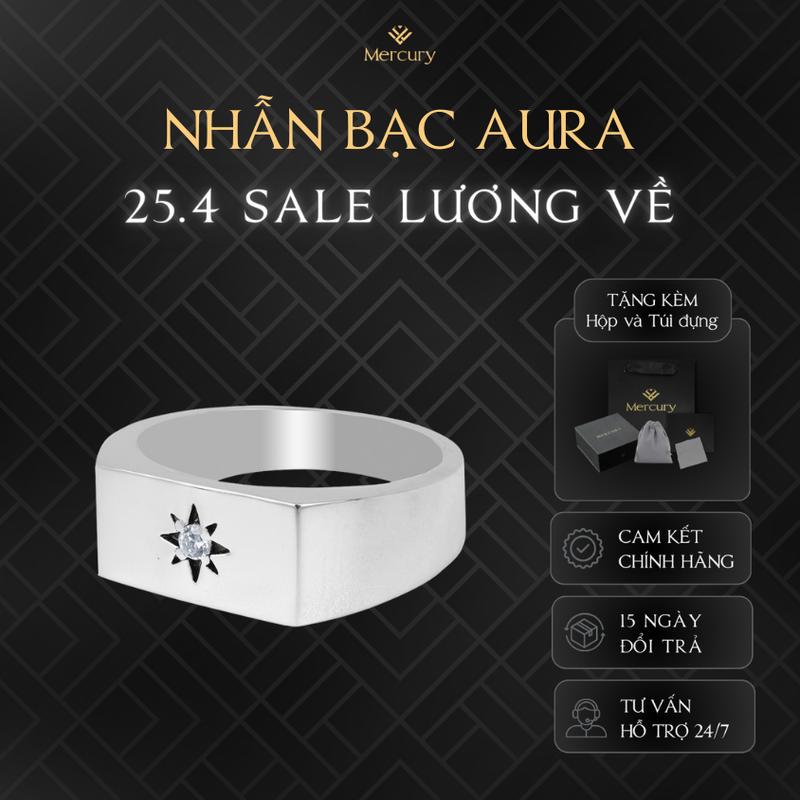 Nhẫn Bạc nam 925 Mercury Aura- Trang sức Bạc 925 đúc nguyên khối - Thiết kế độc quyền bởi Mercury