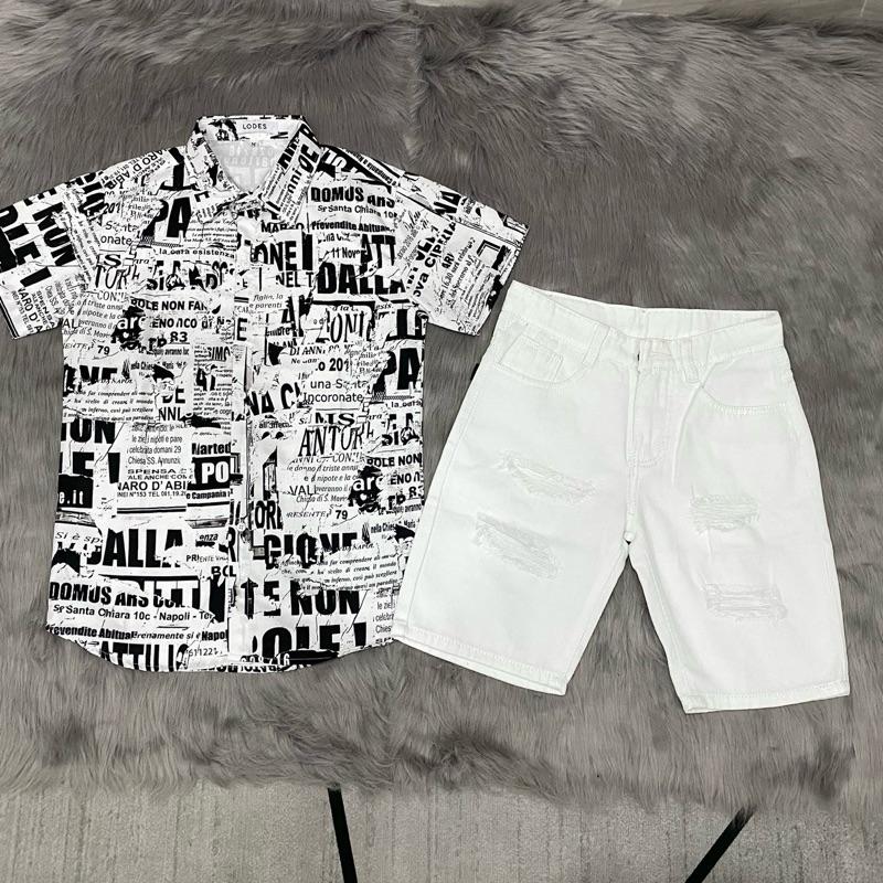 Sét Quần Short Jean Và Áo Sơ Mi Nam Có Túi - Menswear, Pants