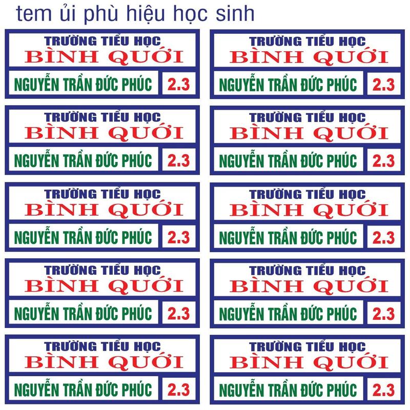 COMBO 12 TEM ỦI PHÙ HIỆU HỌC SINH LOGO TRƯỜNG HỌC IN PHÙ HIÊU TÊN THEO YÊU CẦU