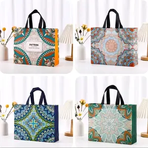 Tas Souvenir Motif Etnik dengan Desain Mandala Warna-warni untuk Hadiah dan Souvenir uk. 28*10*20cm