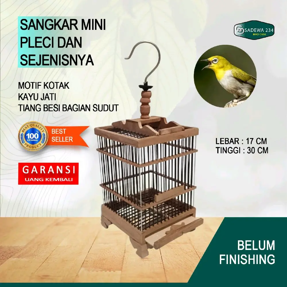 SANGKAR MINI 17X17cm TINGGI 32 untuk semua jenis burung kecil